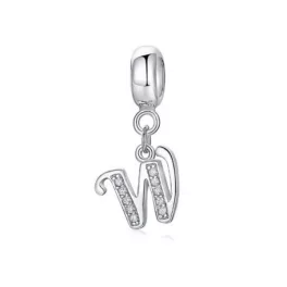 Ezüst charm, W betű