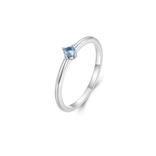 Ezüst női gyűrű kék cirkóniumkristállyal, 6-os méret