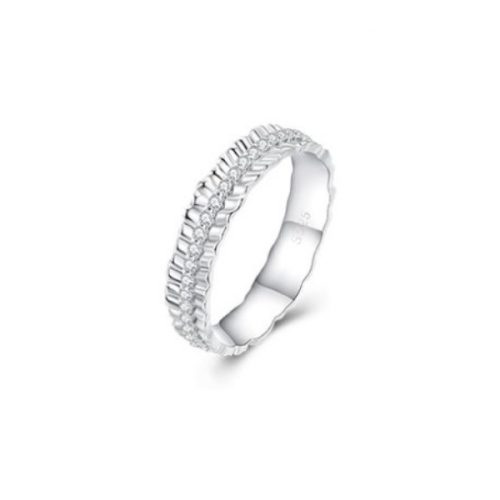 Ezüst női gyűrű fehér kristállyal, 7-es méret