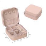Ékszerdoboz charmoknak, gyűrűknek, karkötőknek, láncoknak, hordozható, rózaszín