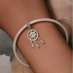 Ezüst charm, álomfogó