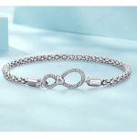 Ezüst karkötő végtelen szimbólummal, 17 cm