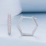 Ezüst fülbevaló, hatszög