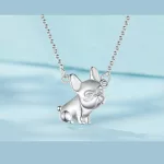 Ezüst nyaklánc bulldogmedállal
