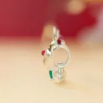 Ezüst charm, karácsonyi szarvas