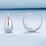 Ezüst fülbevaló, minimalista