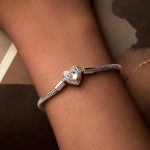 Ezüst karperec holdkővel, 17 cm