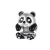 Ezüst charm, panda