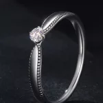 Ezüst női gyűrű moissanite-kristállyal, 6