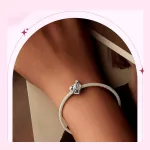 Ezüst charm, szív