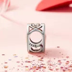Ezüst charm, szív