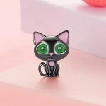 Ezüst charm, fekete macska