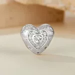 Ezüst charm, szív