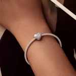 Ezüst charm, szív