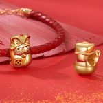 Ezüst charm, szerencsemacska