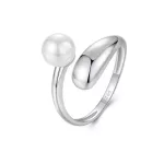 Ezüst gyűrű gyönggyel, állítható méret