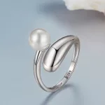 Ezüst gyűrű gyönggyel, állítható méret