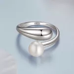 Ezüst gyűrű gyönggyel, állítható méret