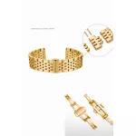 Nemesacél, pillangócsatos óraszíj, aranyszín, 22 mm