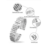 Nemesacél, pillangócsatos óraszíj, ezüstszín, 22 mm