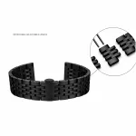 Nemesacél, pillangócsatos óraszíj, fekete, 20 mm