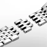 Nemesacél, pillangócsatos óraszíj, ezüstszín, 18 mm