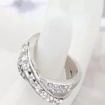 Keresztezett gyűrű, Kristály, Swarovski köves, 5,5