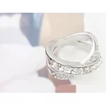 Keresztezett gyűrű, Kristály, Swarovski köves, 5,5