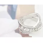 Keresztezett gyűrű, Kristály, Swarovski köves, 7,5