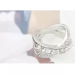 Keresztezett gyűrű, Kristály, Swarovski köves, 6,5