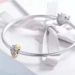 Ezüst charm, méhecske