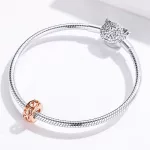 Ezüst charm, vintage, rosegold