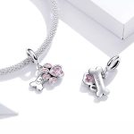 Ezüst charm, kutyamancs