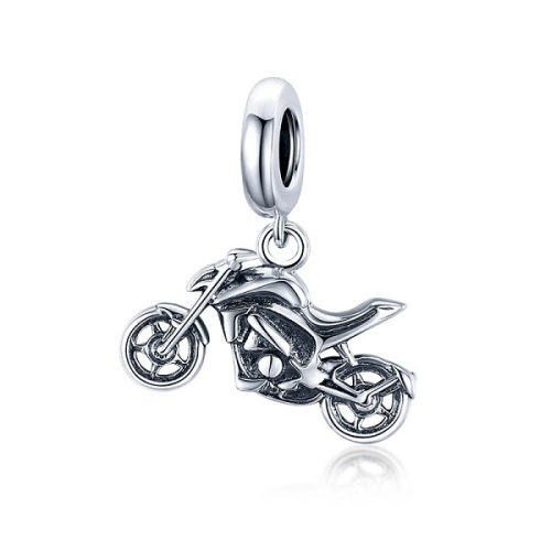Ezüst charm, motorbicikli