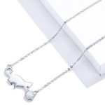 Ezüst nyaklánc, macskás medállal