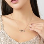 Ezüst nyaklánc, macskás medállal