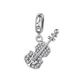 Ezüst charm, hegedű