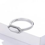 Ezüst női gyűrű, hatszögletű, 6