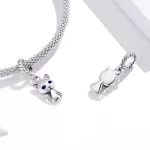 Ezüst charm, cica