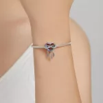 Ezüst charm, színes álomfogó