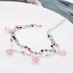 Gyöngyös karkötő, Világos rózsaszín, Swarovski köves