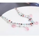 Gyöngyös karkötő, Világos rózsaszín, Swarovski köves