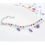Gyöngyös karkötő, Tanzanite, Swarovski köves
