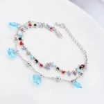 Gyöngyös karkötő, Aquamarine, Swarovski köves