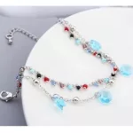 Gyöngyös karkötő, Aquamarine, Swarovski köves