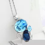 Macska medálos nyaklánc, Swarovski köves
