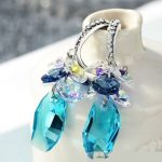 Geometriai stílusú fülbevaló, Swarovski köves