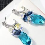 Geometriai stílusú fülbevaló, Swarovski köves