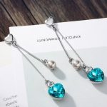 Hosszú szív fülbevaló