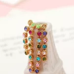 Hosszú, köves fülbevaló, Multicolor, Swarovski köves